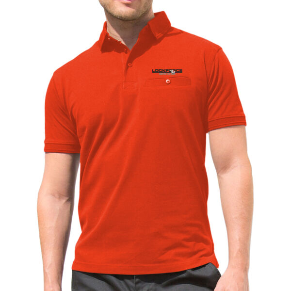 Lockforce Apex Pocket Polo Shirt Black Logo Thumbnail
